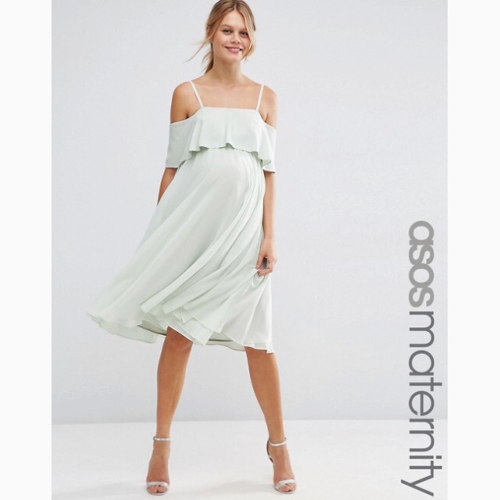 ASOS Maternity Cold Shoulder Midi Dress